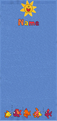 Blubbernde Fische auf azur