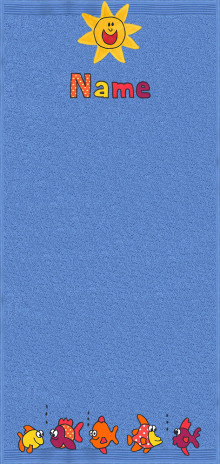 Blubbernde Fische auf azur