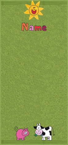 Tiere auf der Weide auf moosgrün