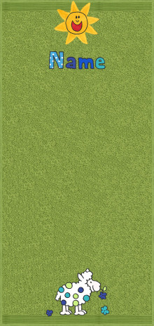 Wolliges Schaf auf moosgrün