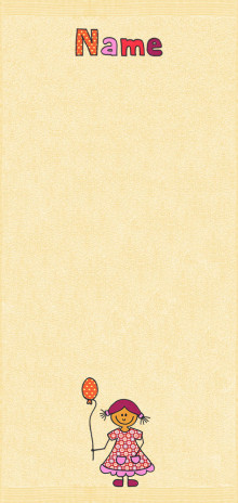 Fröhliches Mädchen auf abricot