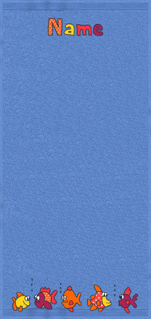 Blubbernde Fische auf azur