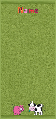 Tiere auf der Weide auf moosgrün