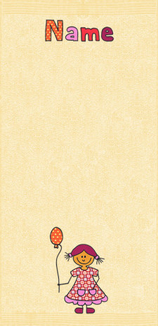 Fröhliches Mädchen auf abricot