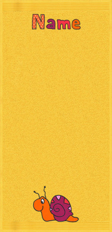 Rasende Schnecke auf gelb