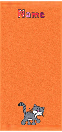 Katze Schnurrli auf orange