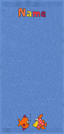 Blubbernde Fische auf azur