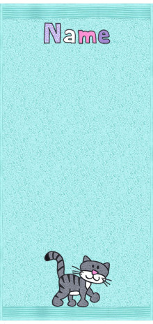 Katze Schnurrli auf aqua