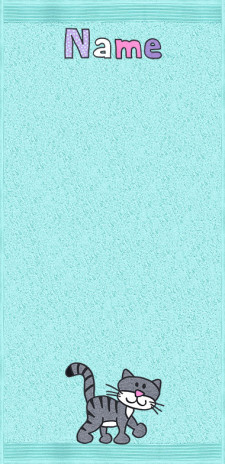 Katze Schnurrli auf aqua