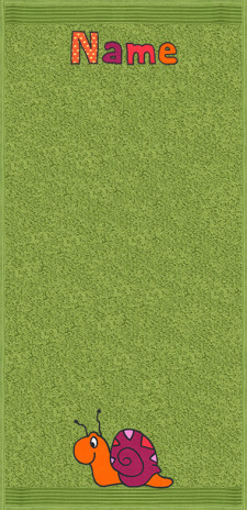 Rasende Schnecke auf moosgrün