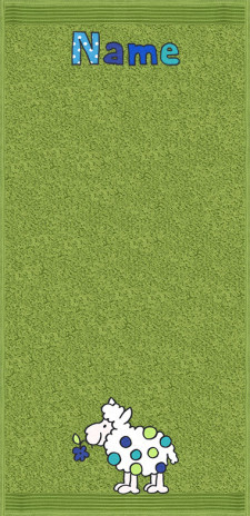 Wolliges Schaf auf moosgrün