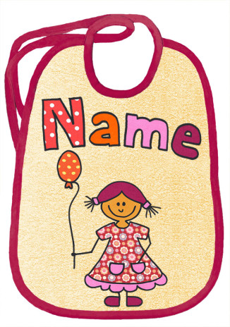 Fröhliches Mädchen auf abricot