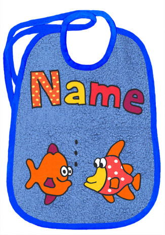 Blubbernde Fische auf azur