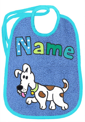 Hund Flecki auf azur