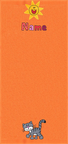 Katze Schnurrli auf orange