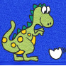 Dino auf königsblau