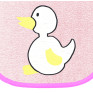 Quakende Ente auf rosa 