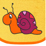 Rasende Schnecke auf gelb
